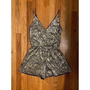 SOLD! Metallic gold Leaf Romper Jumpsuit. 2P